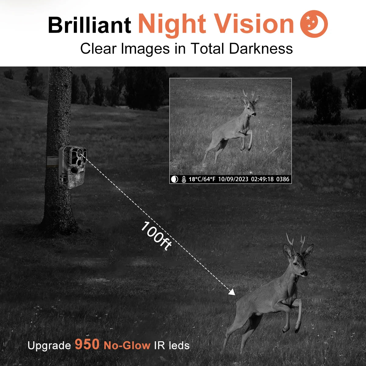 Trail Camera WiFi 4K 48MP Infrared Night Vision 0.05s Motion Activated Trigger Wildlife Photo Traps IP67 Waterproof Wild Camera