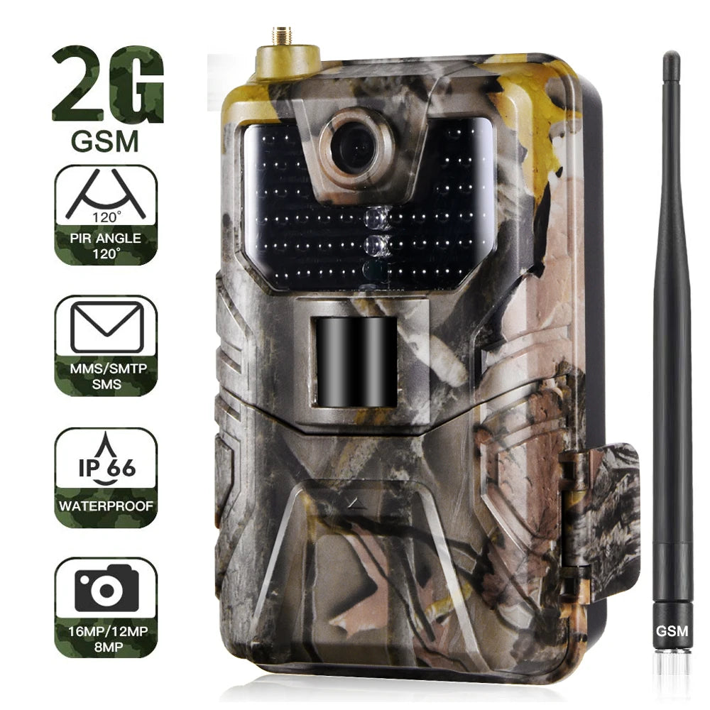 Wildlife Trail Camera Photo Traps Night Vision 2G SMS MMS SMTP Email Cellular Hunting Cameras HC900M Surveillance