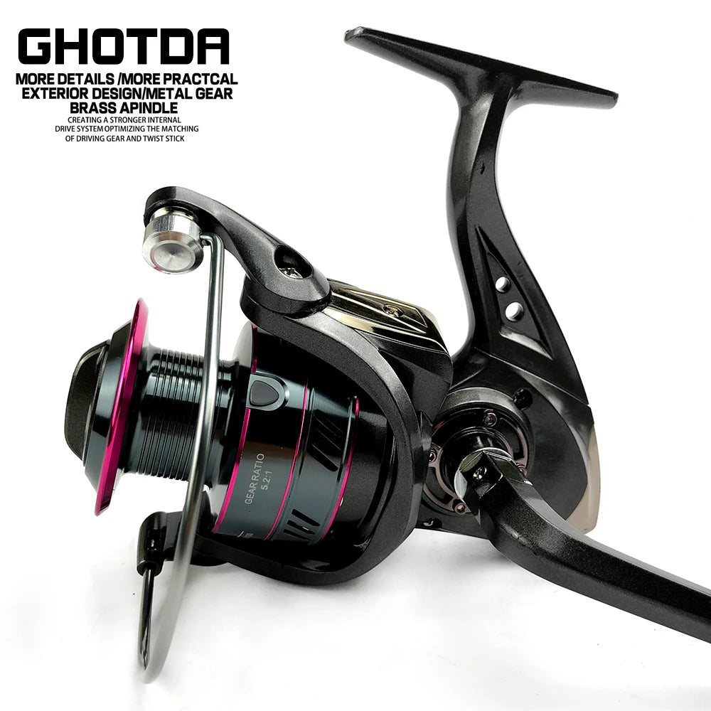 Spinning Reel 5.2:1 Gear Ratio 12+1BB 1000-7000 Saltwater Fishing Reel carretes de pesca para mar