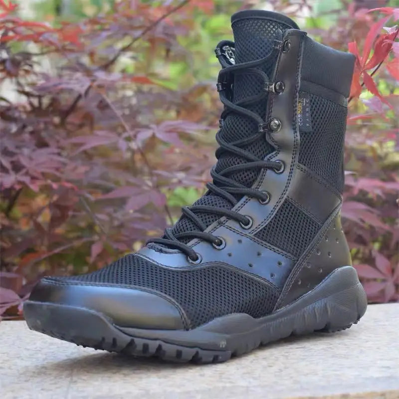 Summer Combat Boot Men Women Climbing Training Lightweight Waterproof Tactical Boots Outdoor Hiking Breathable Mesh Army Shoes