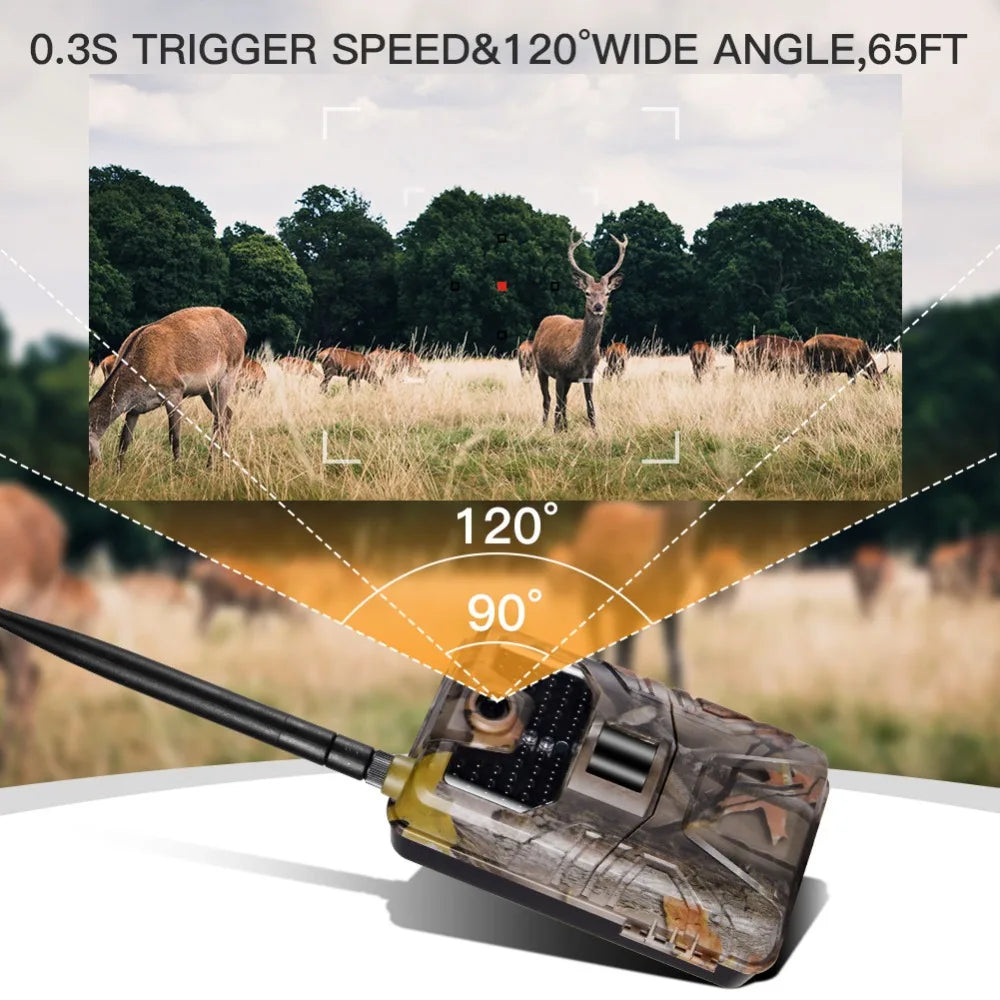 Live broadcast APP Trail Camera Cloud Service 4G 30MP Wireless Wildlife Hunting Cameras HC900PRO 0.3S Night Vision