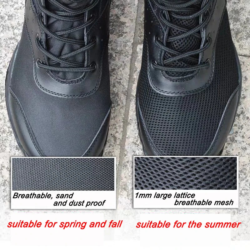 Summer Combat Boot Men Women Climbing Training Lightweight Waterproof Tactical Boots Outdoor Hiking Breathable Mesh Army Shoes