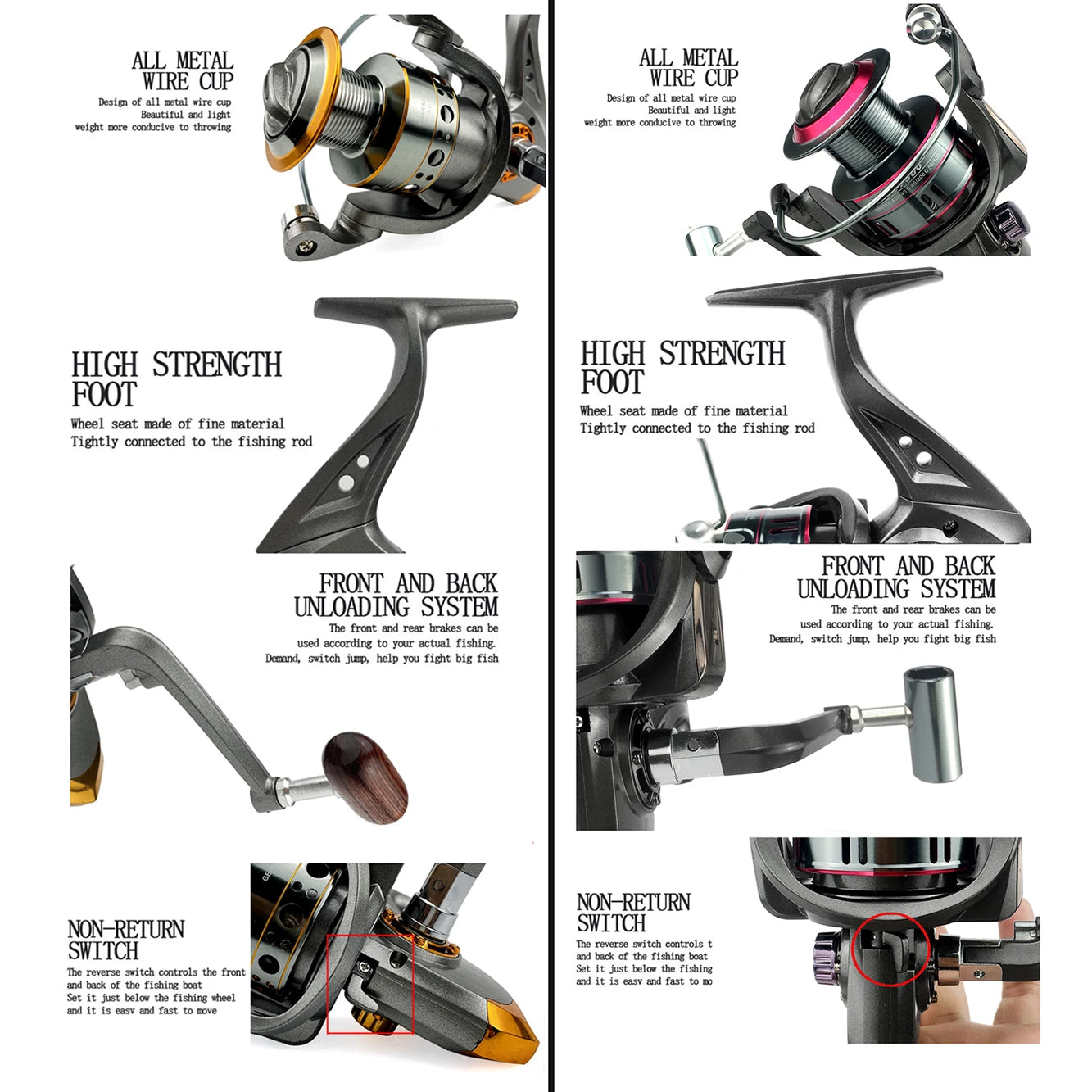 Spinning Reel 5.2:1 Gear Ratio 12+1BB 1000-7000 Saltwater Fishing Reel carretes de pesca para mar