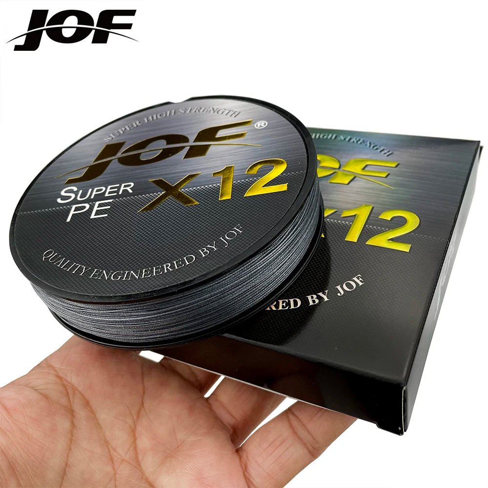 JOF 500M 300M 100M Fishing Line 12 Strands Braided Fishing Line 25-92LB for Carp Fishing PE Line Fishing Tackle