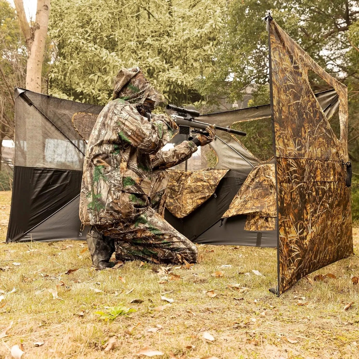 Pop Up Ground Blinds, Easy to Install, Deer, Turkey, Duck Hunting Blinds, Camo Tent, Outdoor Camouflage Net