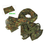 Camouflage Outdoor Scarf Tactical Mesh Breathbale Scarf Sniper Face Veil Camo Airsoft Hunting Cycling Hiking Neckerchief Mask