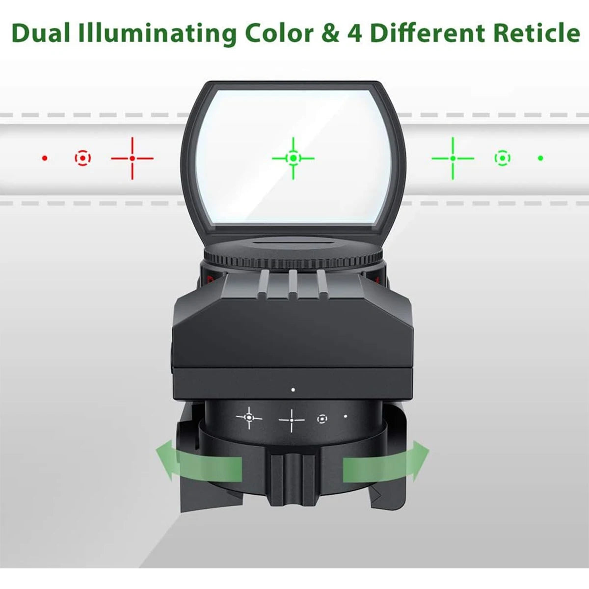 Hot 20mm Rail Riflescope Hunting Optics Holographic Red Green Dot Sight Reflex 4 Reticle Tactical Scope Collimator Sight