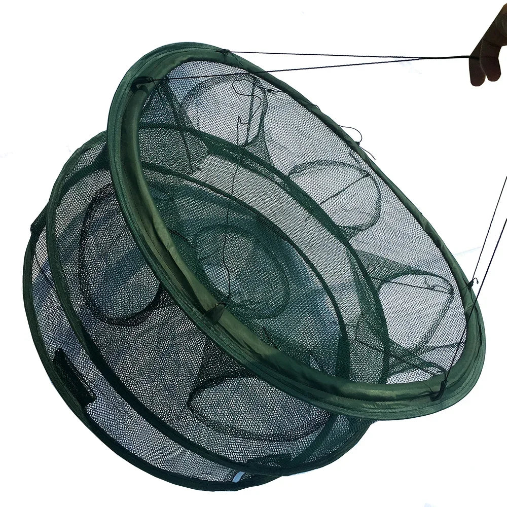 New Hot sale Portable Mesh Minnow Foldable Fishing Trap Baits Cast Net Crab Fish Shrimp Minnow 6/7/8 entrances