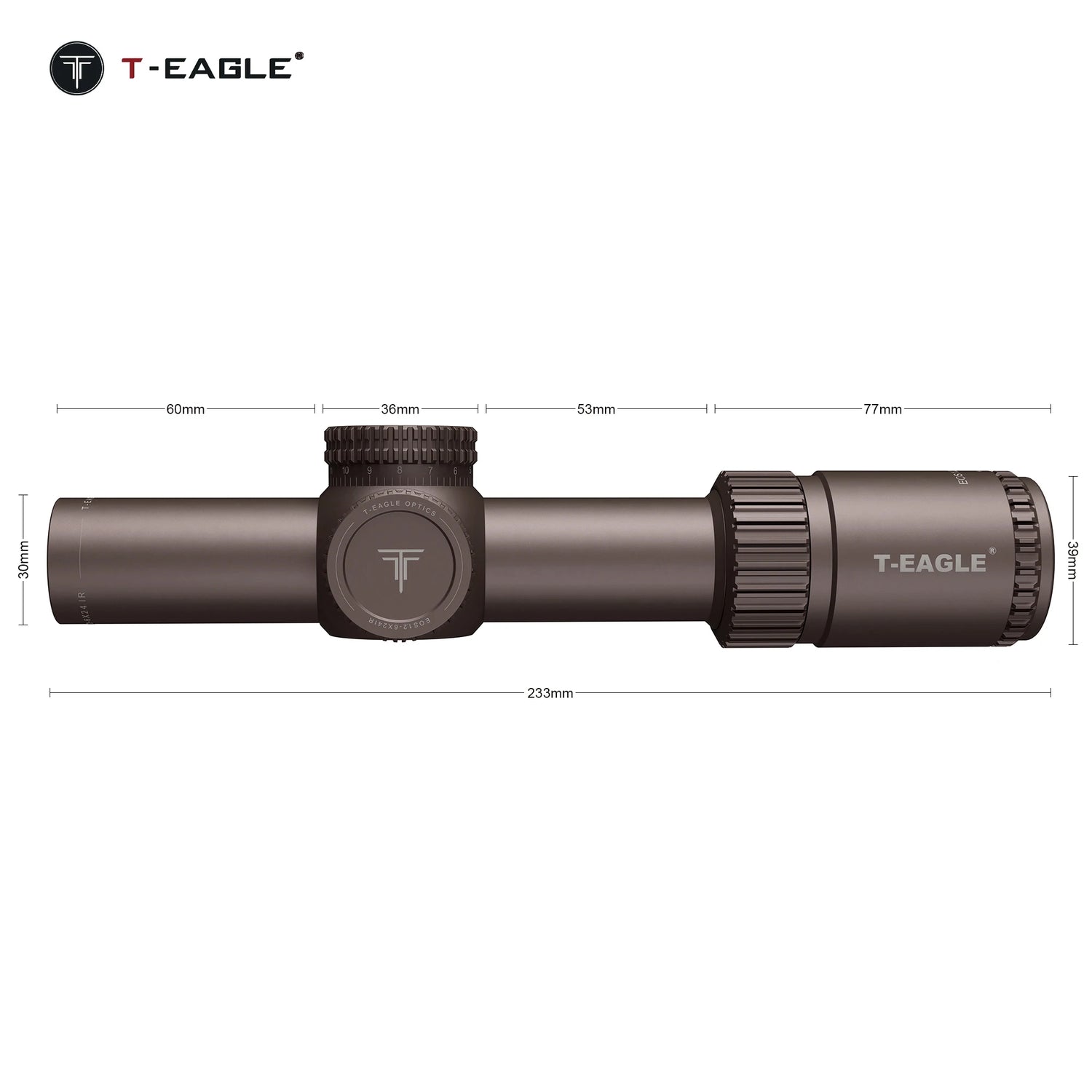 T-EAGLE EOS 1.2-6 X24 IR Tactical Riflescope Spotting Scope for Rifle Hunting Optical Collimator Air Gun Sight Red Green Light