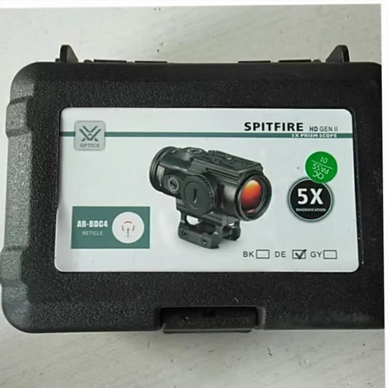 SPITFIRE Gen II 3X Prism Scope AR-BDC4 Reticle HD Lens Elements Night Vision Tacitical Hunting Reflex Rifle Scope Fit 20mm Rail