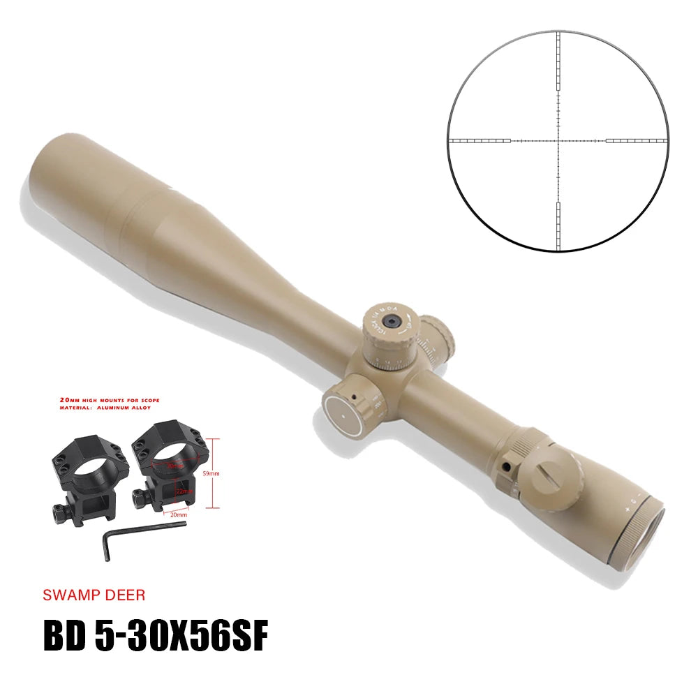 SCHMIDT BENDEER 5-30X56 SFIR Riflescope Hunting Side Parallax Turret Lock Reset  Sniper Scope Rifle Airsoft Gun Sight