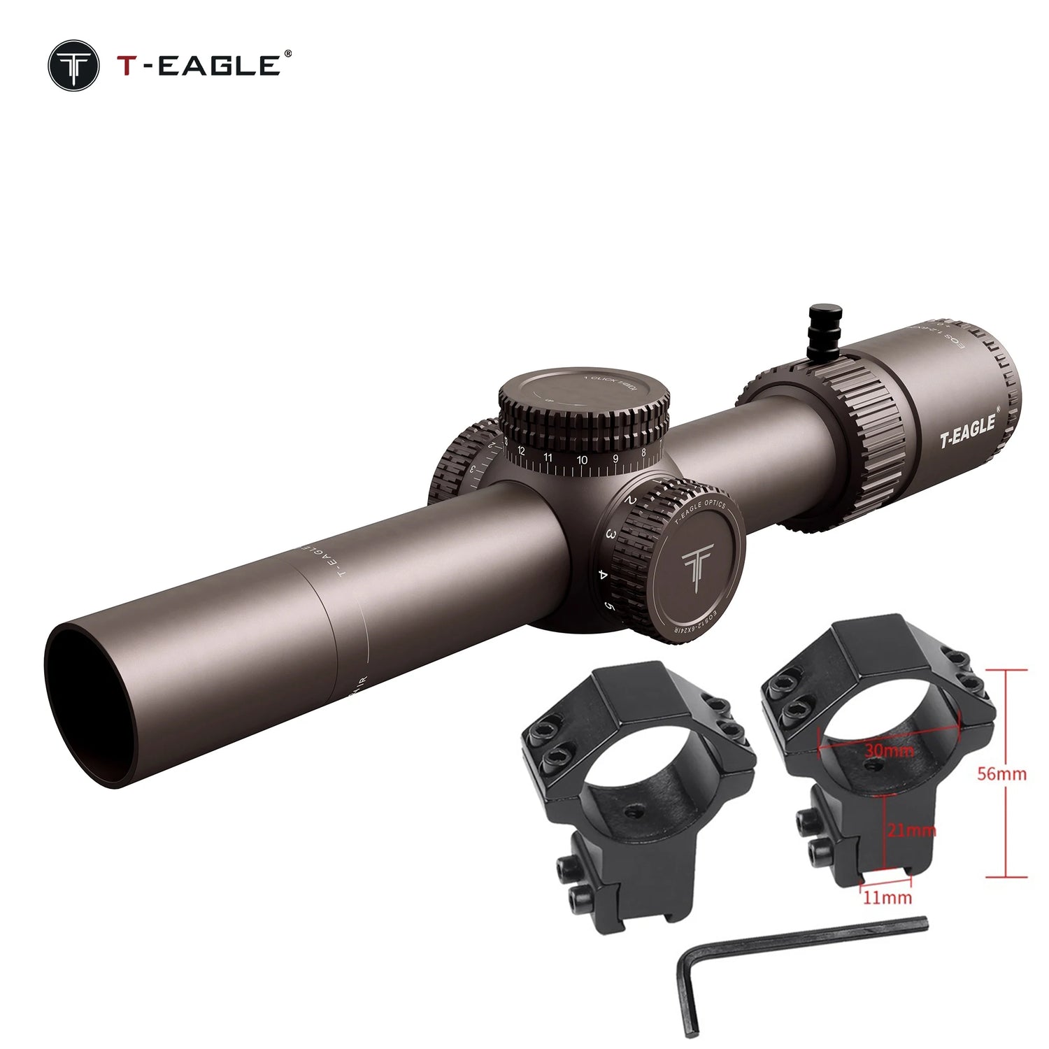 T-EAGLE EOS 1.2-6 X24 IR Tactical Riflescope Spotting Scope for Rifle Hunting Optical Collimator Air Gun Sight Red Green Light