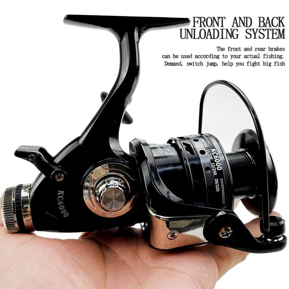 Quality Spinning Fishing Reel KC3000-6000 Series Metal Spool No Gap High-casting Wheel Saltwater Speed Ratio 5.2:1 for Carp Bass