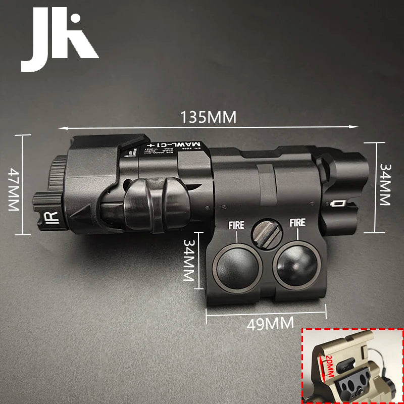 Sotac CNC Metal MAWL Green Laser Aiming Device C1+ Vis light & IR Illumination + Vis Green Laser & IR Laser EC2 Endcap for Rifle