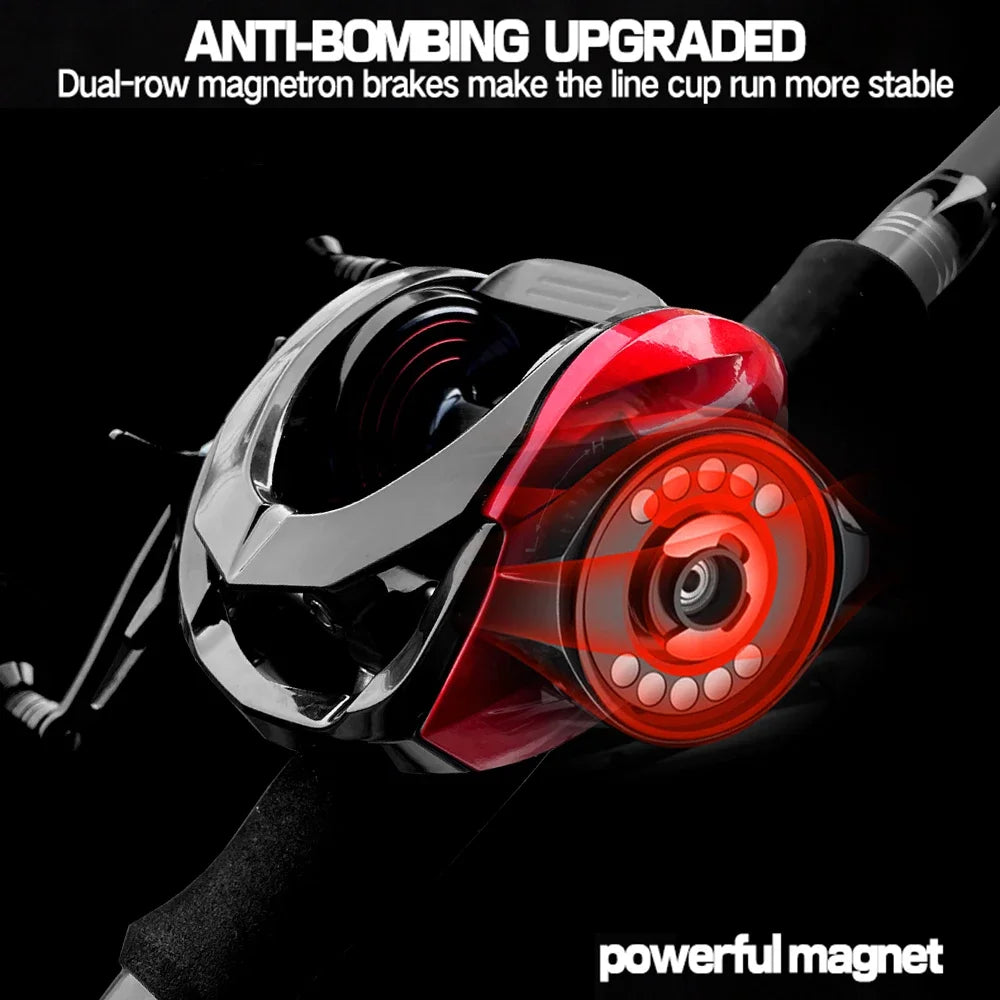 Ultra Light Baitcasting Fishing Reel 8+1BB High Speed 6.4:1 Gear Ratio Carbon Baitcaster Reels Saltwater Pesca SIC Guide Ring