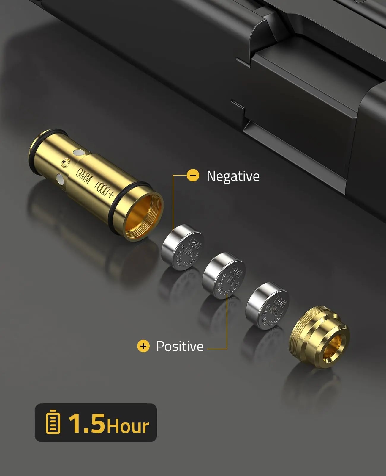 CVLIFE Bore Sight Laser 9mm Sighter with Chamber Extractor Tool and 6 Batteries Red Laser Zeroing Boresighter O-Rings