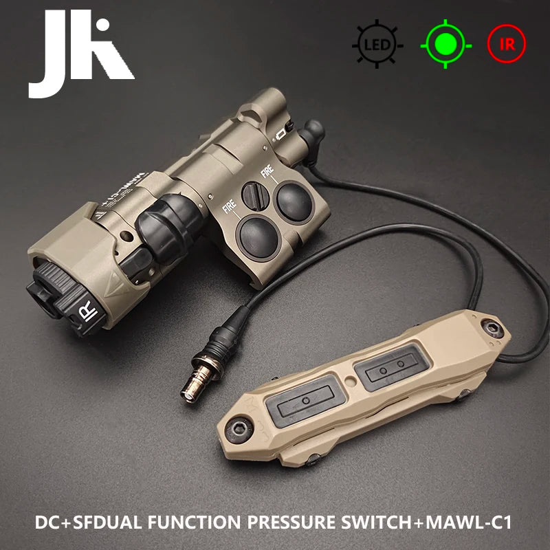 Sotac CNC Metal MAWL Green Laser Aiming Device C1+ Vis light & IR Illumination + Vis Green Laser & IR Laser EC2 Endcap for Rifle