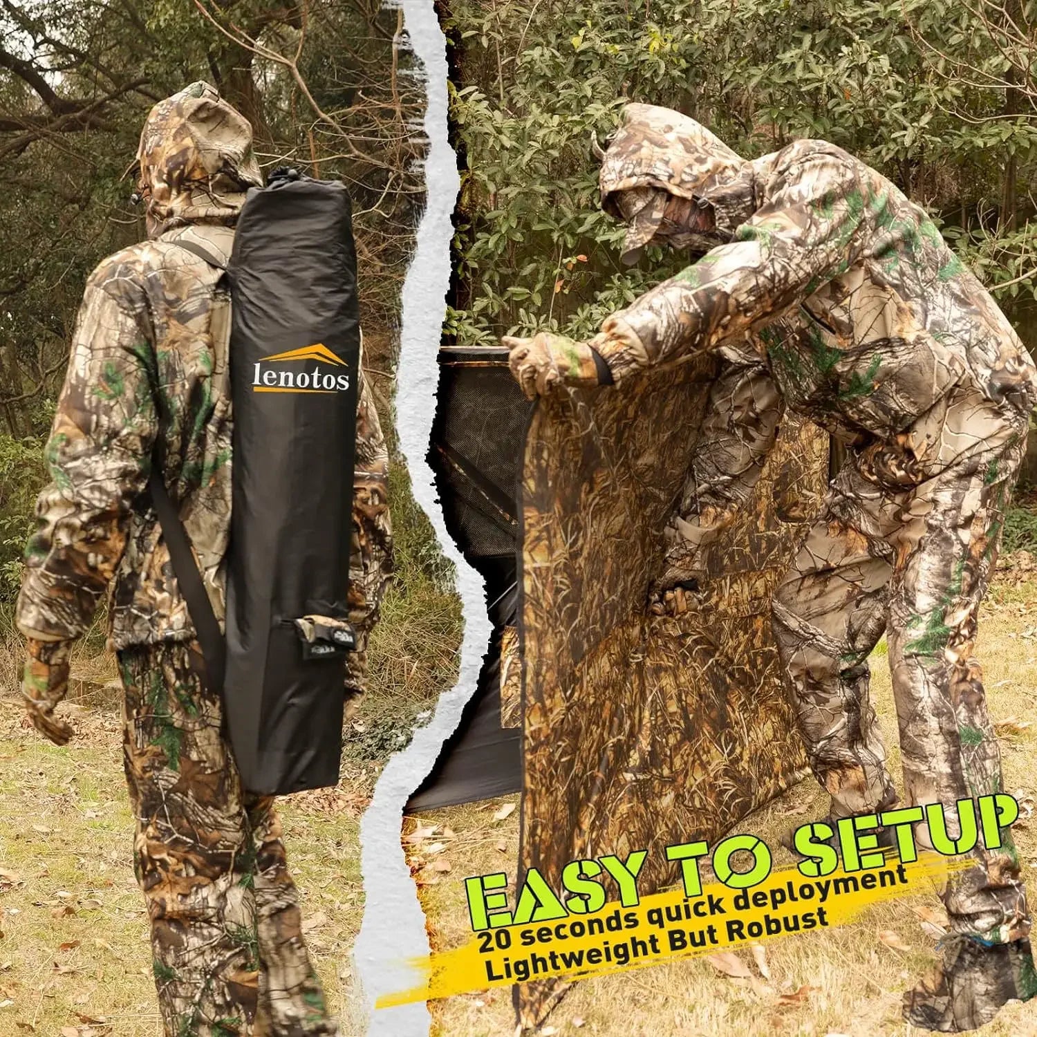 Pop Up Ground Blinds, Easy to Install, Deer, Turkey, Duck Hunting Blinds, Camo Tent, Outdoor Camouflage Net