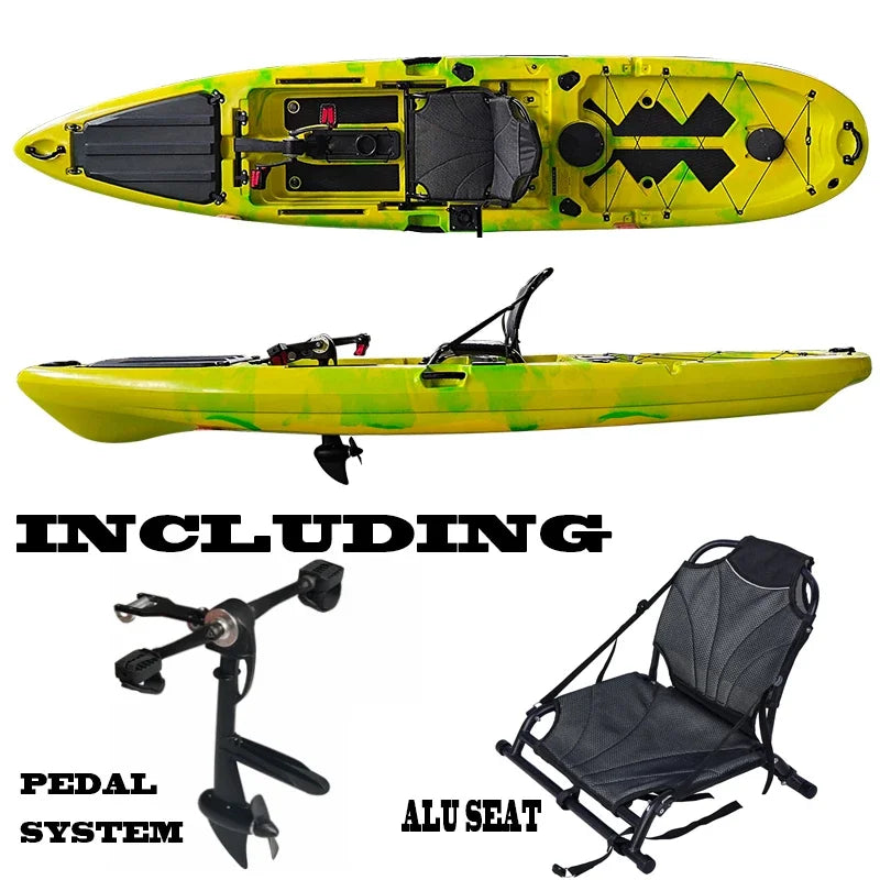 Whitewater Raft Fiber Glass Boat Single Sit on Top Fishing Kayak with High Seat Rail for Fish