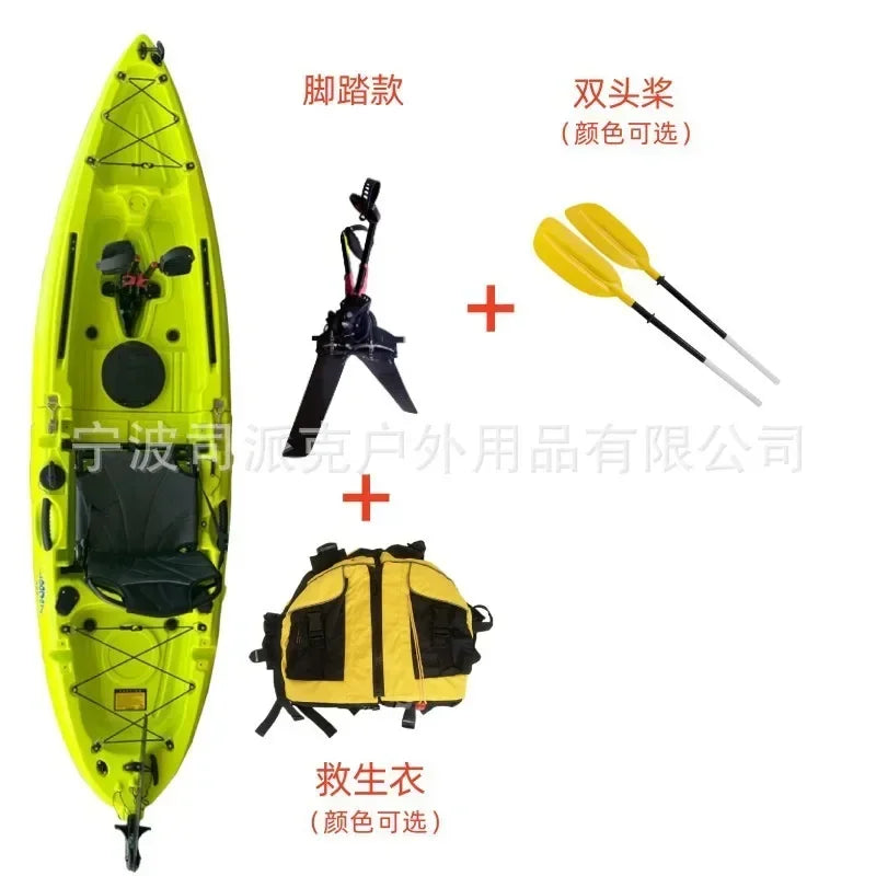 Single person splicing kayak, two person penguin foot pedal, fin foot pedal, plastic canoe, detachable and portable