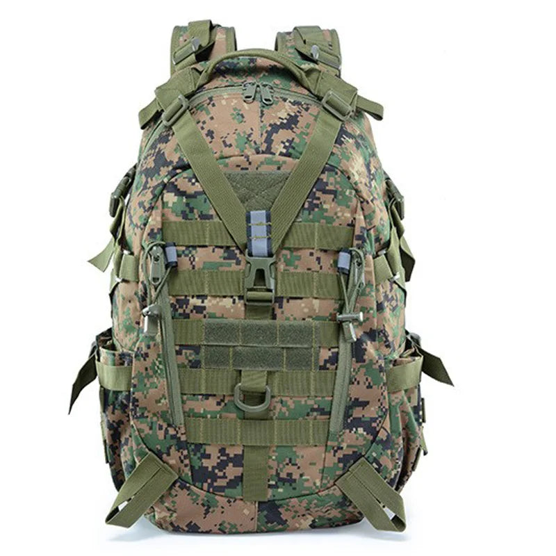 40L Camping Backpack Men's Bag Travel Bags Tactical Molle Climbing Rucksack Hiking Outdoor Reflective Shoulder Fishing Bag