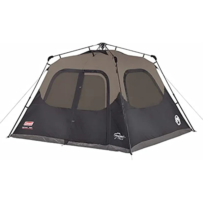 Coleman Camping Tent | 6 Person Cabin Tent with Instant Setup , Brown/Black