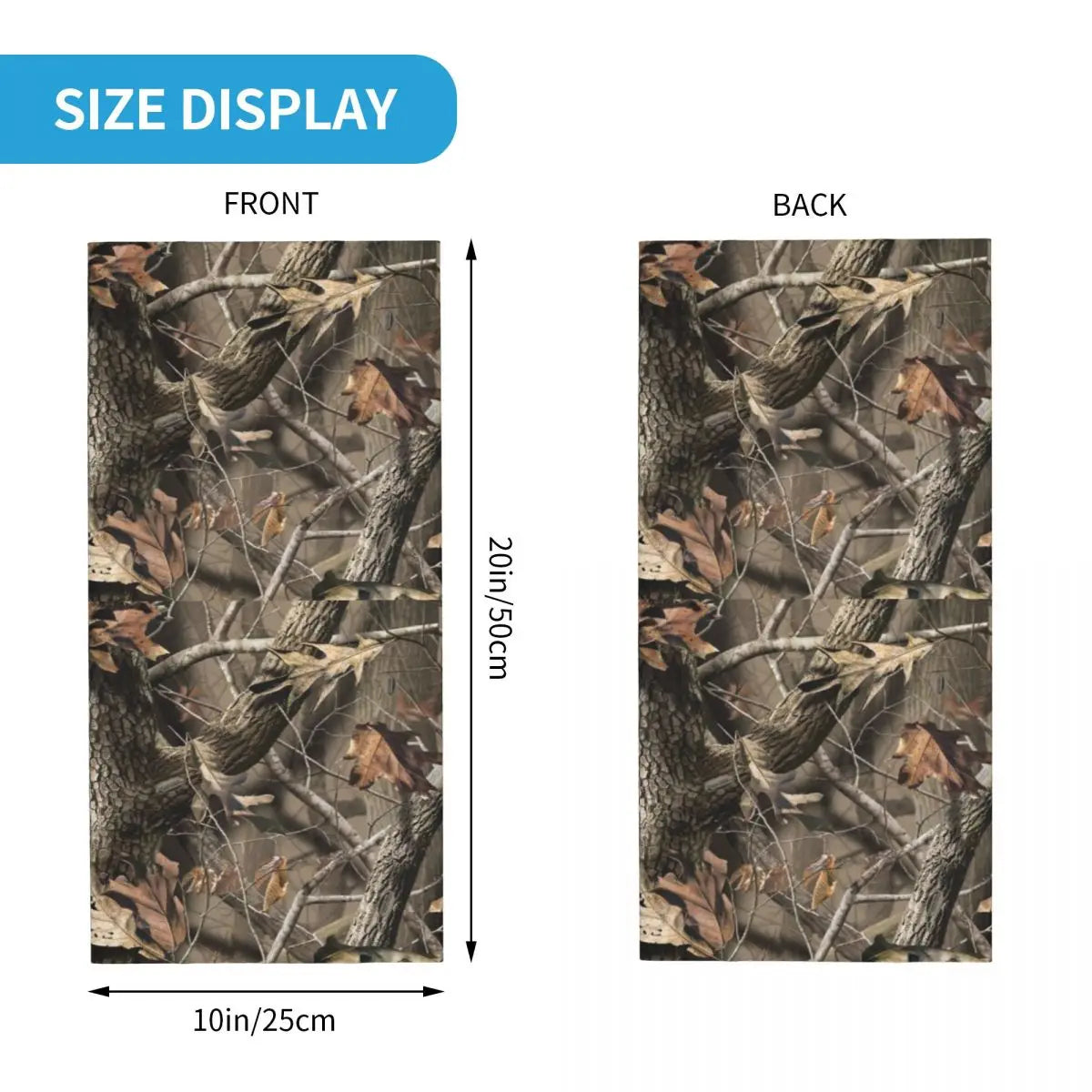 Real Tree Camouflage Bandana Neck Gaiter Printed Wrap Mask Scarf Multifunction Cycling Scarf Running For Men Adult Windproof