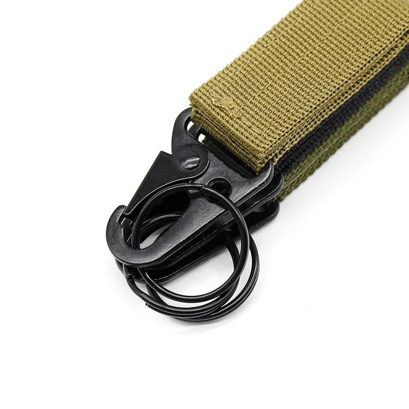 2pcs Tactical Hanging Buckle Molle Nylon Webbing Carabiner Belt Triangle Keychain for Outdoor Climbing Camping Tool Accessory