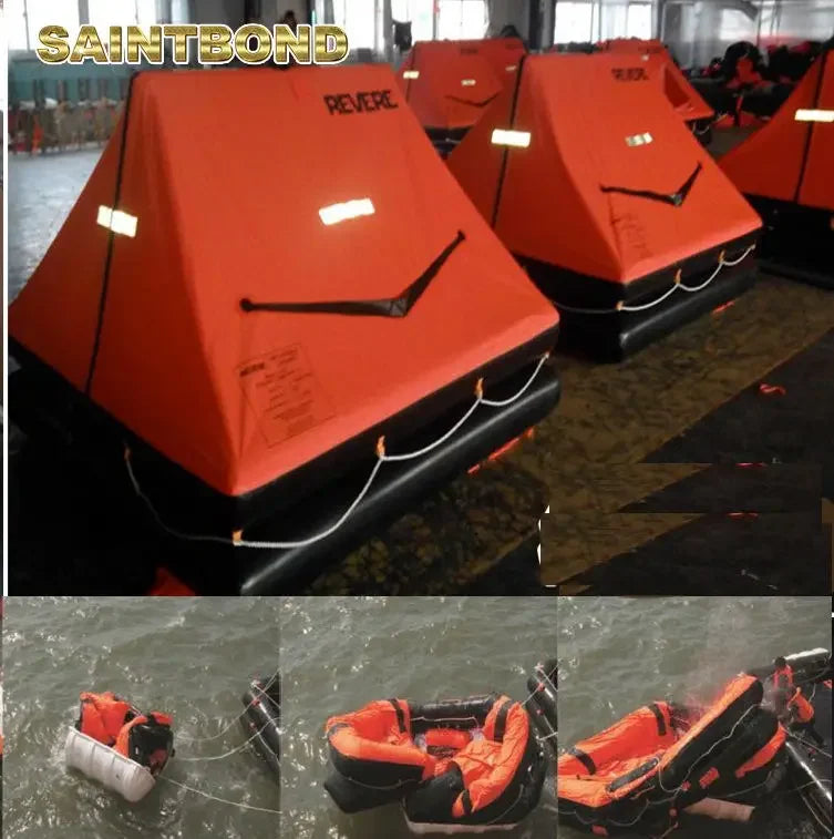 Self Inflating Emergency Throw-overboard Inflatable 6 Persons SOLAS CSM Raft Liferaft Valise 6 Man Life Rafts