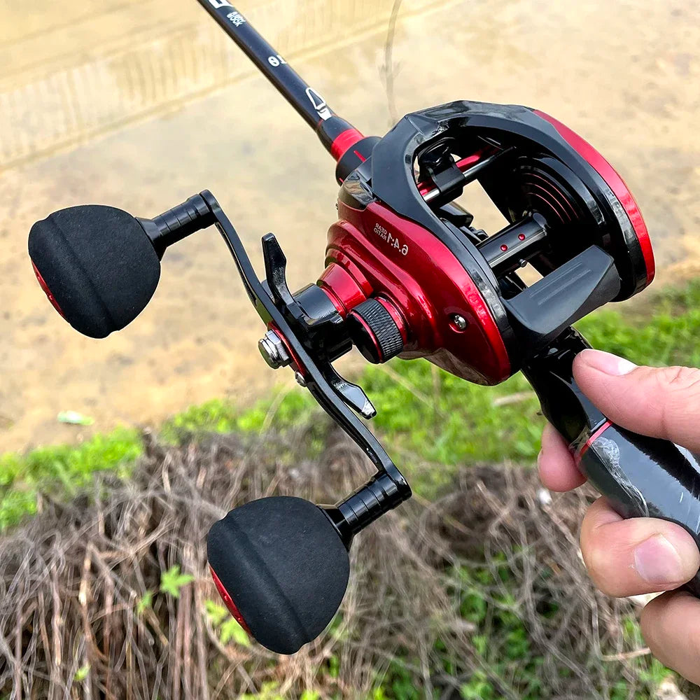 Ultra Light Baitcasting Fishing Reel 8+1BB High Speed 6.4:1 Gear Ratio Carbon Baitcaster Reels Saltwater Pesca SIC Guide Ring