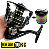 2000 3000 4000 5000 6000 7000 Series Spinning Fishing Reel Sea Lure Long Cast Jigging Wheel 5.2:1/4.7:1 22LB Max Drag Saltwater