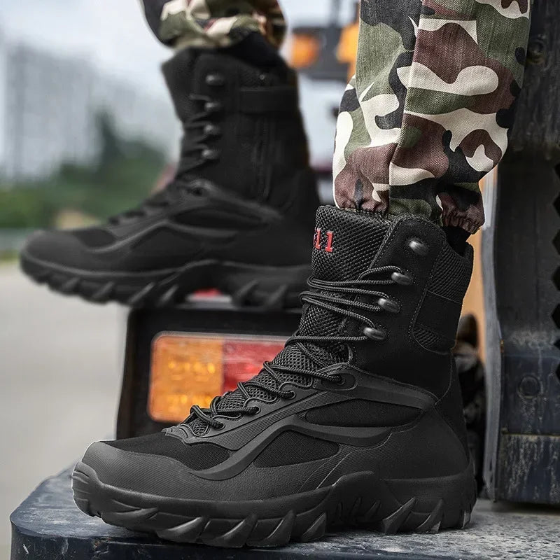 Men's Boot Combat Mens Ankle Boot Tactical Big Size Boot Male Shoes Work Safety Shoes Motocycle Outdoor Boots