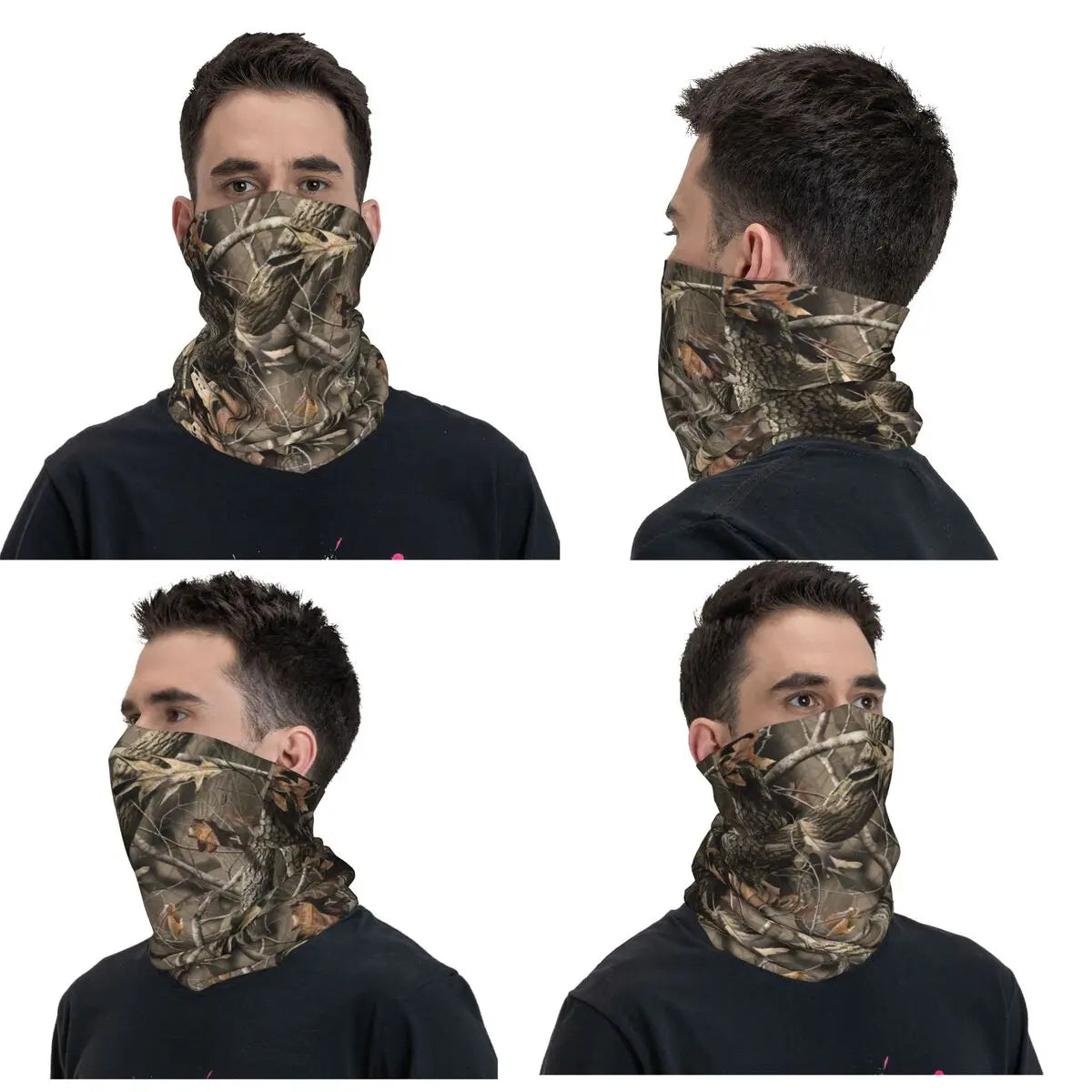 Real Tree Camouflage Bandana Neck Gaiter Printed Wrap Mask Scarf Multifunction Cycling Scarf Running For Men Adult Windproof