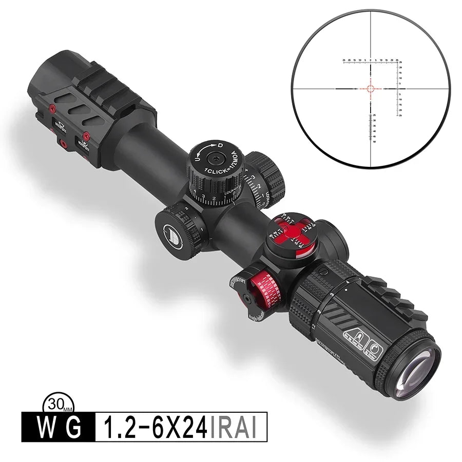 Hunting Rifle Scopes Airsoft Air Guns Sight Red Dot ,WG 1.2-6x24IRAI30mm