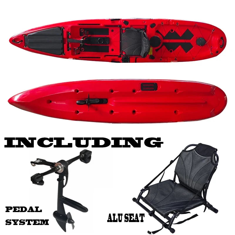 Whitewater Raft Fiber Glass Boat Single Sit on Top Fishing Kayak with High Seat Rail for Fish