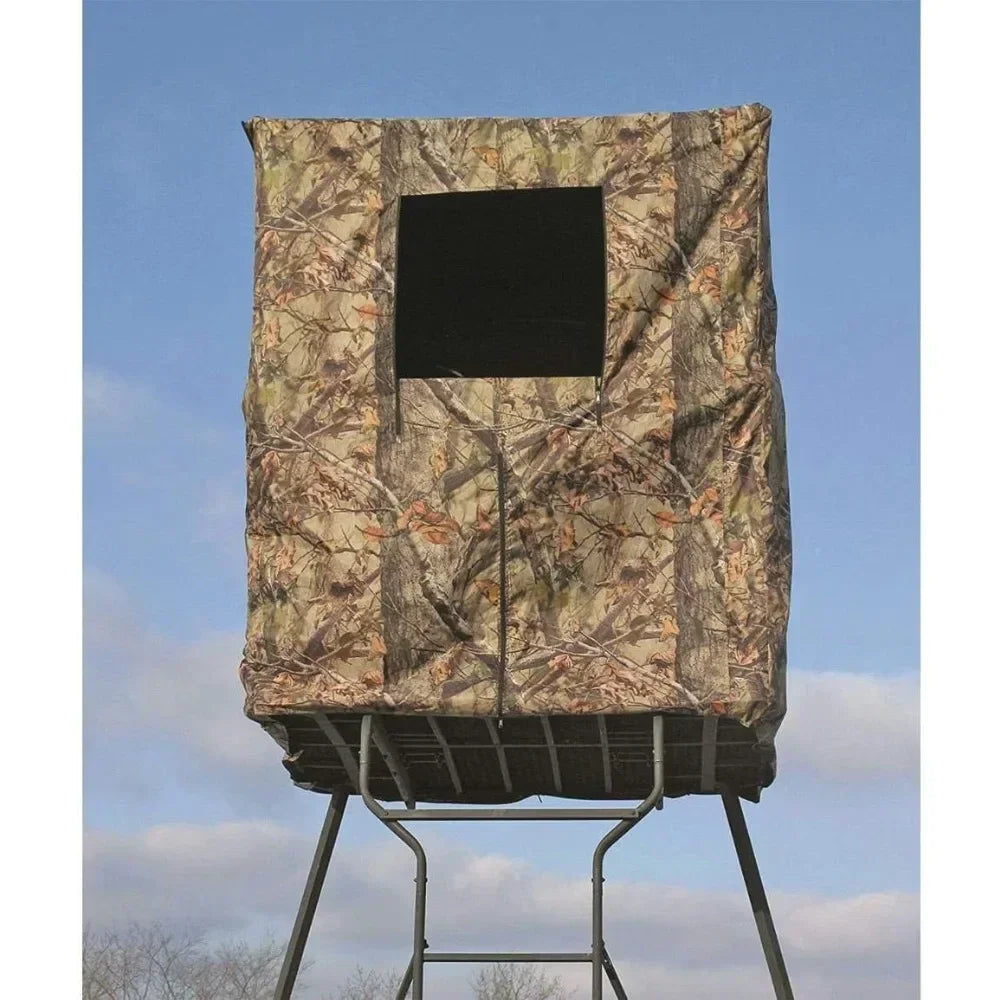 Elevated Deer Hunting Blind, Camo Tent for Tower Stand, 2 Person, Universal，SCENT CONTROL,WEATHER-RESISTANT