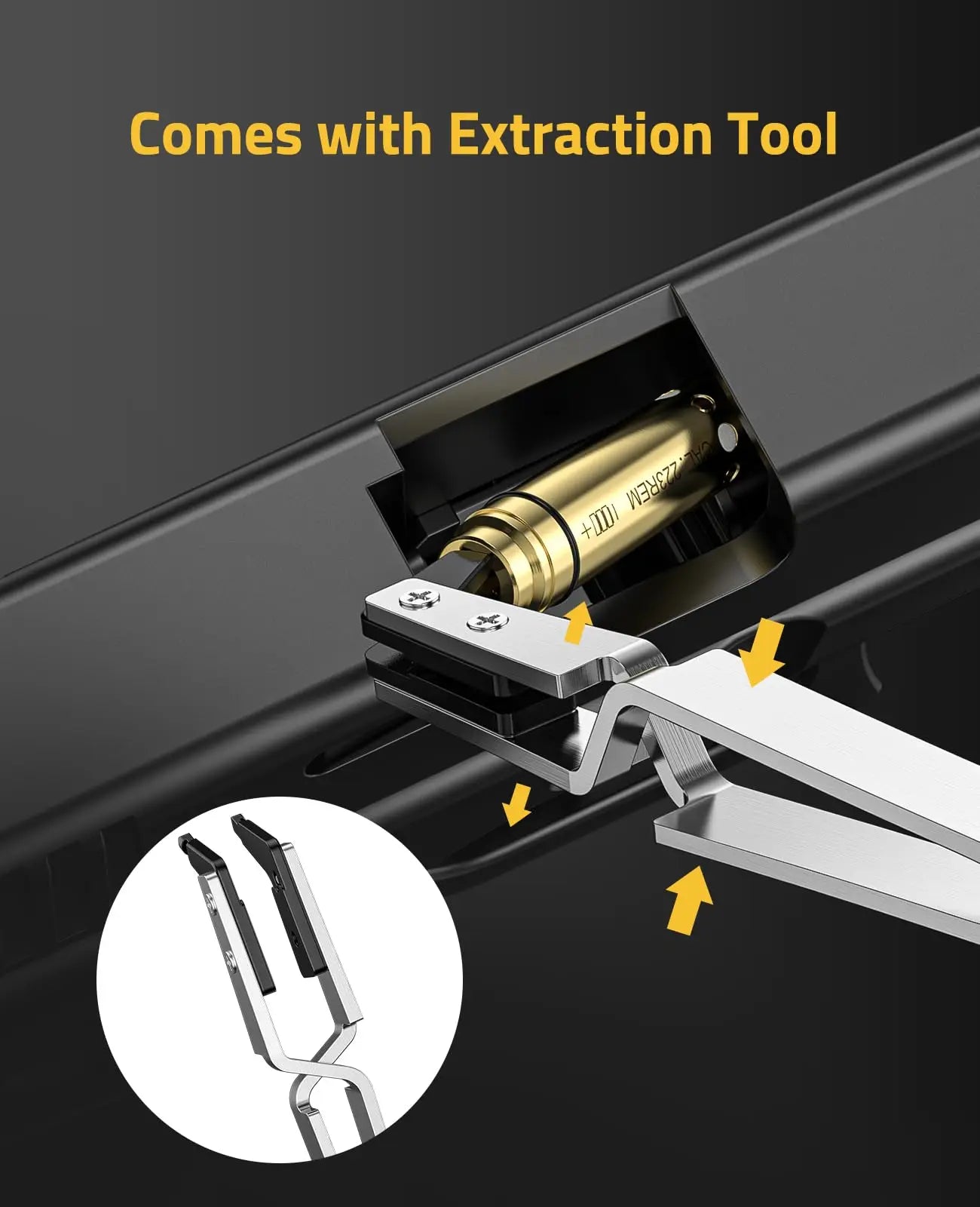 CVLIFE Bore Sight Laser 9mm Sighter with Chamber Extractor Tool and 6 Batteries Red Laser Zeroing Boresighter O-Rings