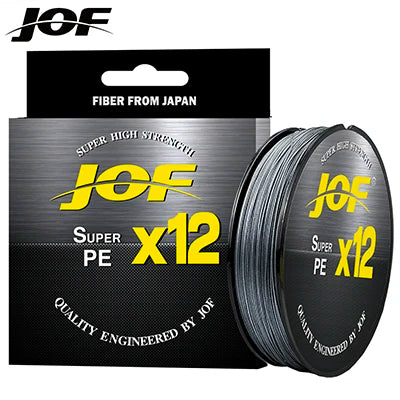 JOF X12 Upgraded Braided Fishing Lines Super Strong 12-strand Multifilament PE Line 100M 300M 500M 25LB 30LB 39LB 50LB 65LB 92LB