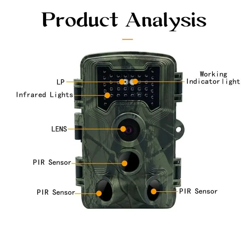 Hunting Trail Camera Night Vision Wildlife Camera With Motion Activated Outdoor Trail Camera Trigger Wildlife Scouting