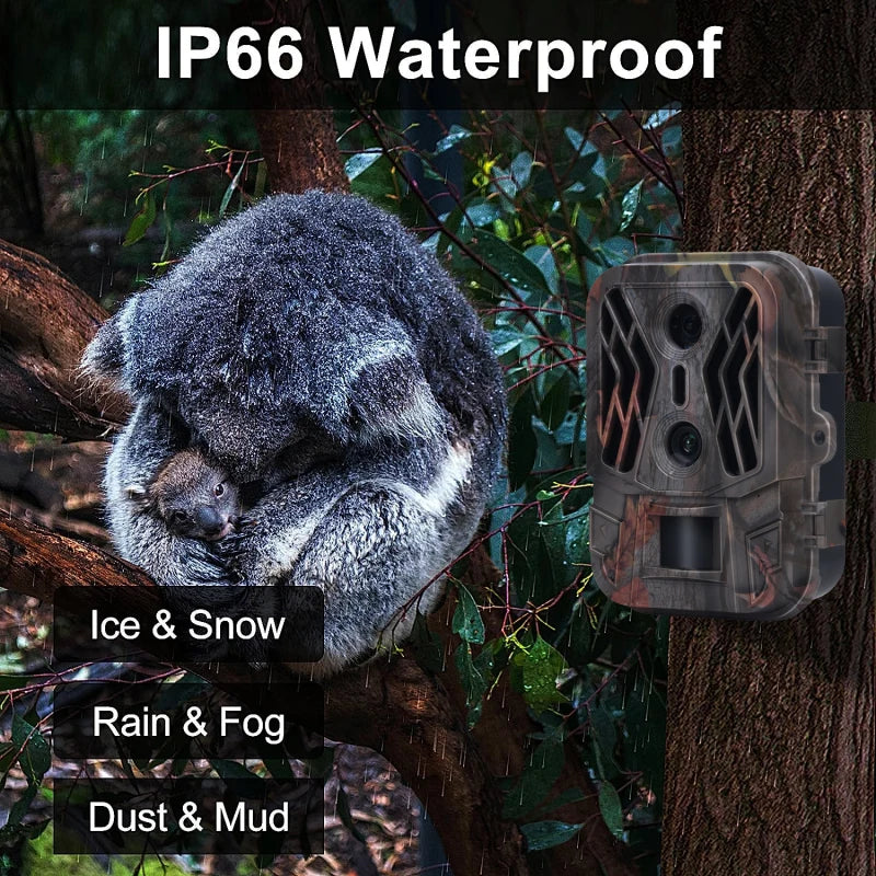 Outdoor Trail Camera 50MP 4K HD Night Vision Trap Game Infrared Induction Triggered Photo Video Waterpoof Wildlife Scouting Cam