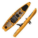 Professional pro angler 3.6M LLDPE plastic single one person fishing pedal kayak with aluminum seat pedal fin big rudder