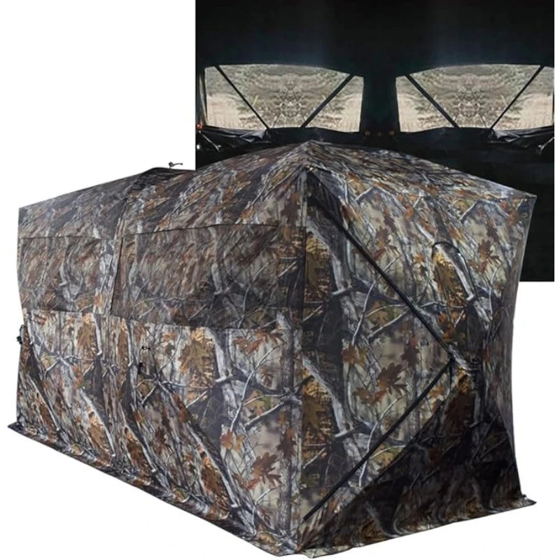 Bunkhouse Pop Up Portable 6 Person Side-by-Side Hunting Blind, Footprint: 140