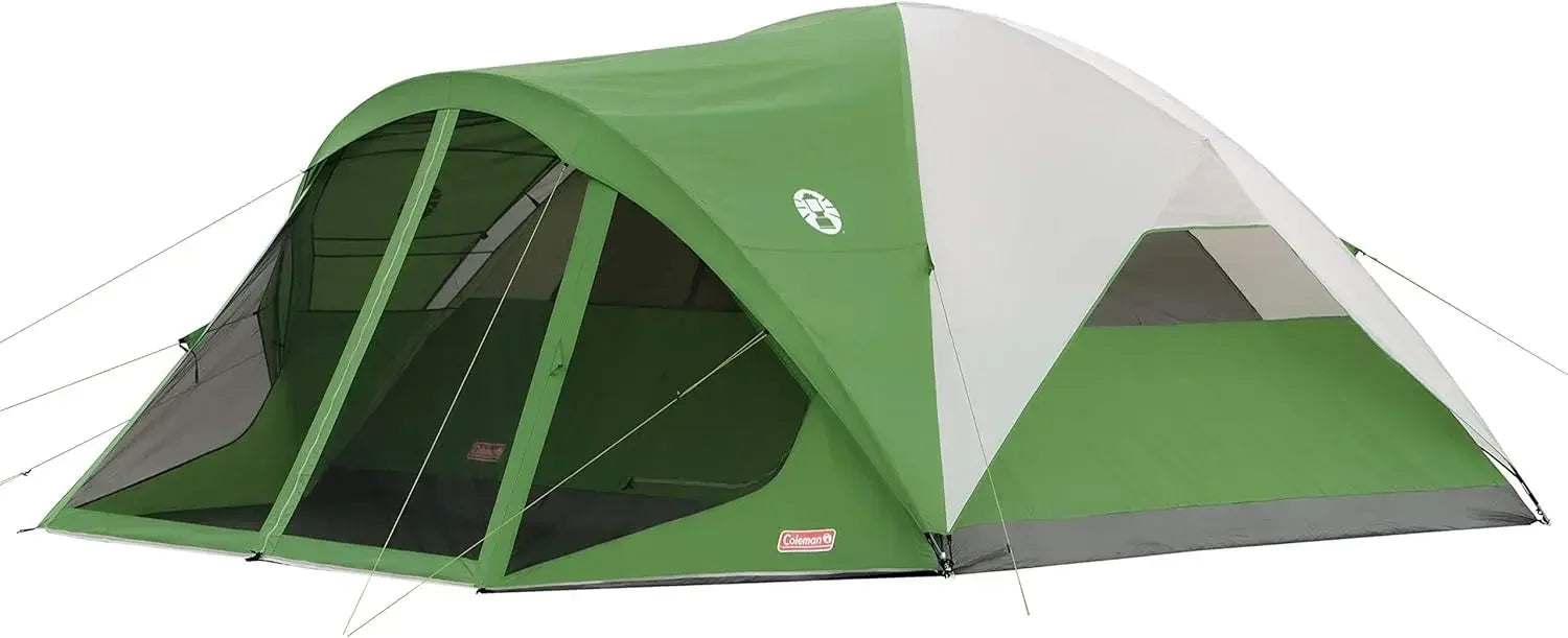 Coleman Evanston Screened Camping Tent, 6/8 Person Weatherproof Tent with Roomy Interior Includes Rainfly, Carry Bag, Easy Setup