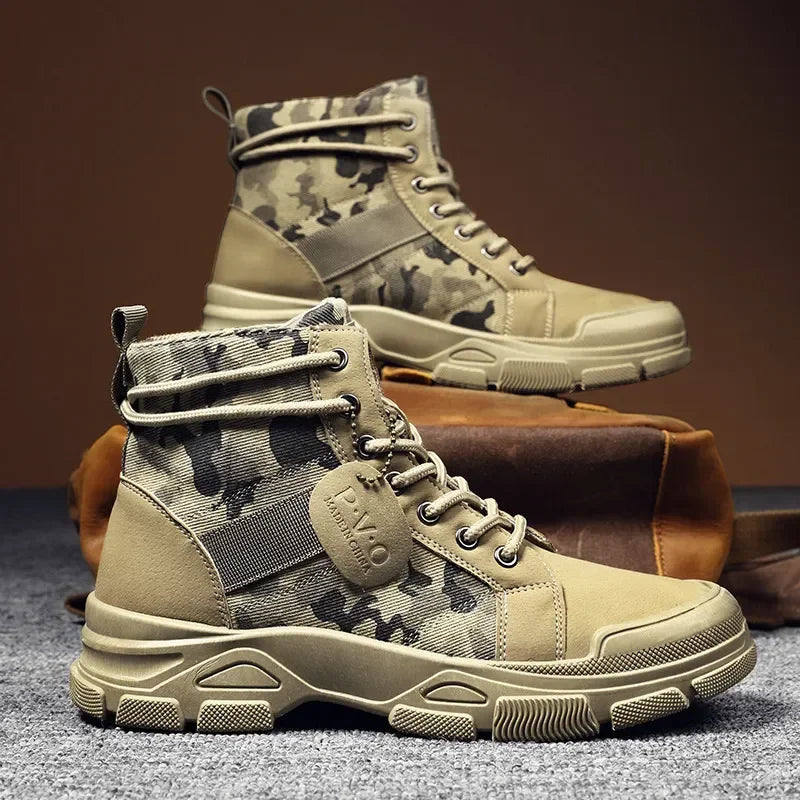 Camouflage Boots for Men Autumn Winter Platform Desert Boots Outdoor High-top Shoes Men Ankle Boots Buty Robocze Meskie