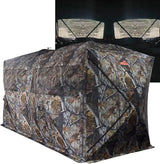 Bunkhouse Pop Up Portable 6 Person Side-by-Side Hunting Blind, Footprint: 140"x70" with 80" Height