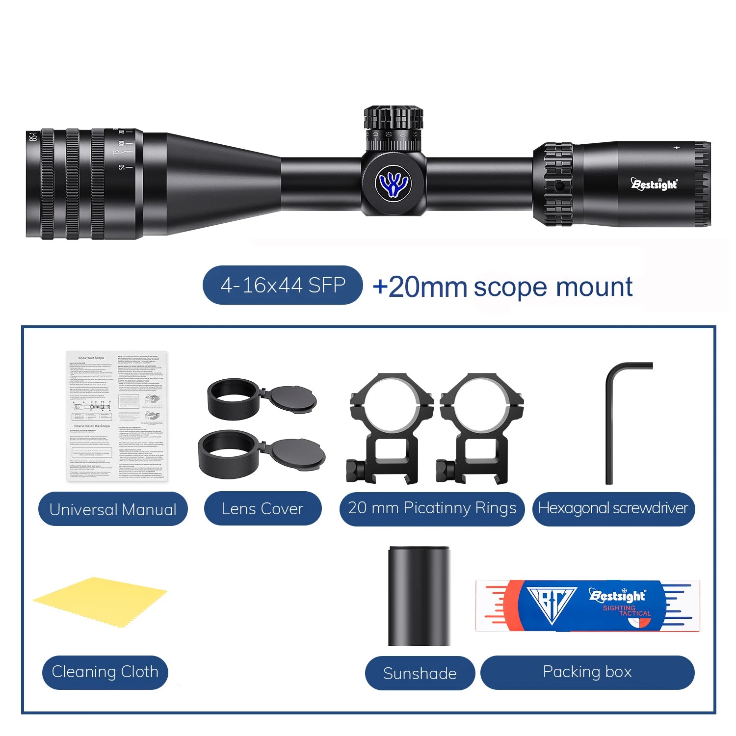 Tactical 4-16x44 AOE Riflescope Hunting Scopes Tactical Airsoft Luneta Para Rifle De Caça Red Green Illuminated Sight Sniper