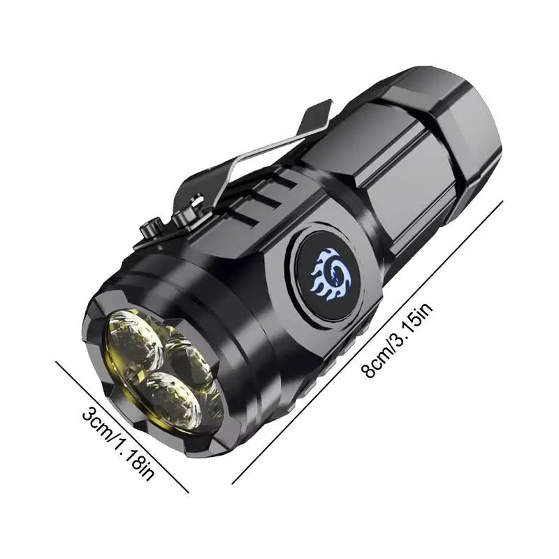 Rechargeable LED Flashlights Bright Flashlight Water Resistant Compact Drop Resistant Small Flashlight With 5 Modes For Camping