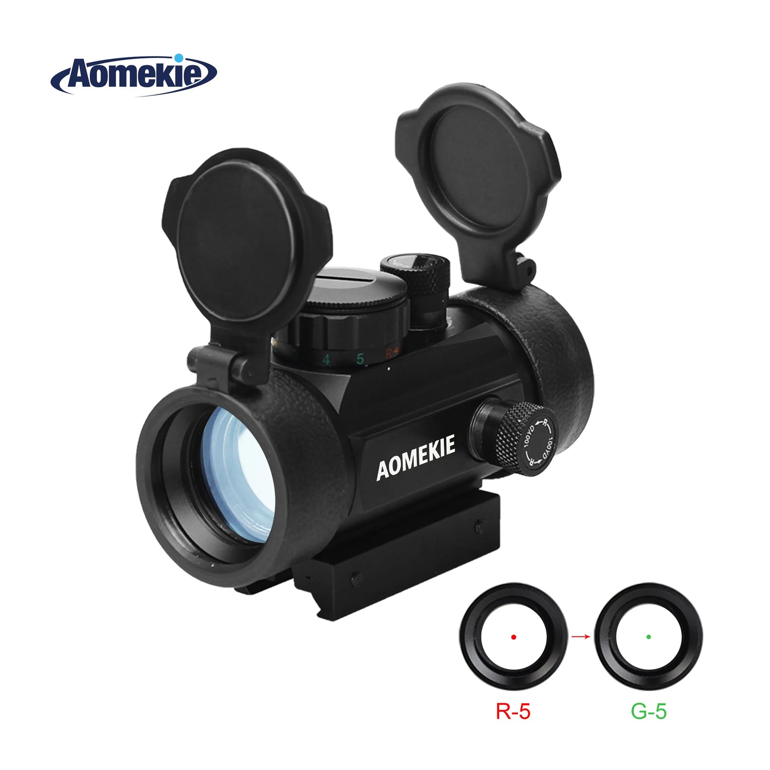 AOMEKIE Riflescope Airsoft Red Dot Sight Reflex Rifle Scope 1X 30mm FMC Lens with 22mm/11mm Rail Mount