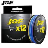 JOF X12 Upgraded Braided Fishing Lines Super Strong 12-strand Multifilament PE Line 100M 300M 500M 25LB 30LB 39LB 50LB 65LB 92LB