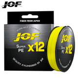 JOF X12 Upgraded Braided Fishing Lines Super Strong 12-strand Multifilament PE Line 100M 300M 500M 25LB 30LB 39LB 50LB 65LB 92LB